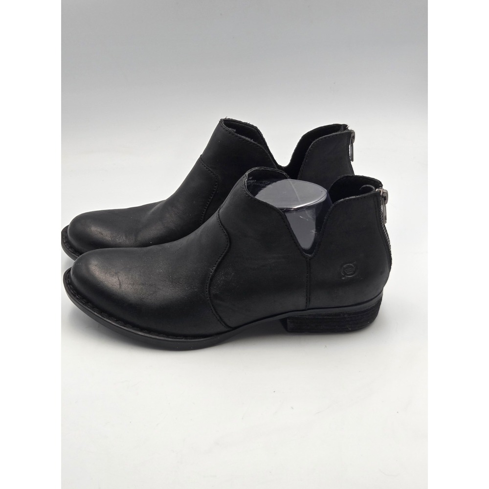 Born Kerri Boots Ankle Booties Womens 9M Black Leather D89903